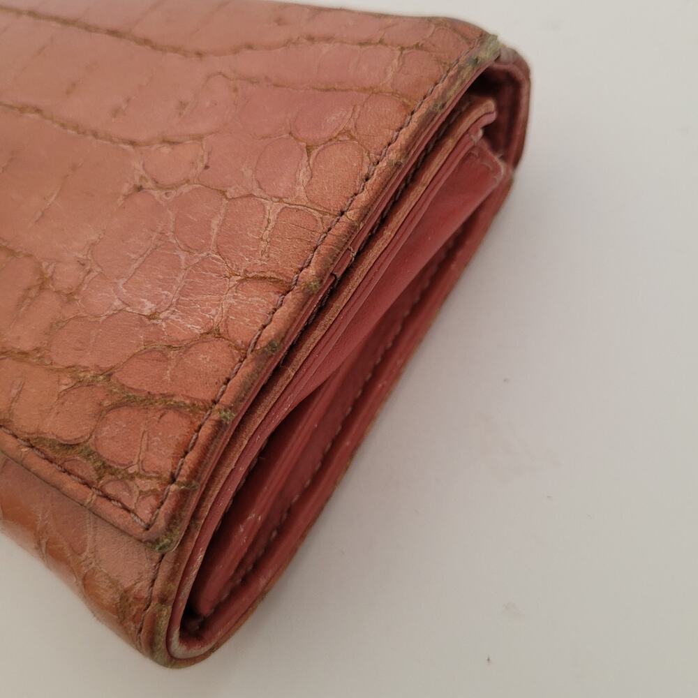 Miu Miu Croc-Embossed Leather Wallet in Light Brown - Picture 12 of 13